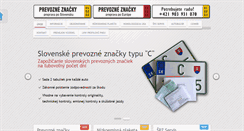 Desktop Screenshot of prevozneznacky.sk